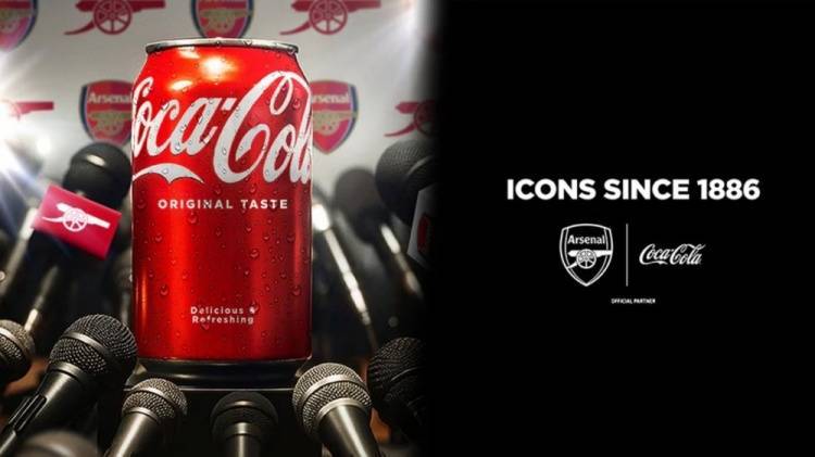 官方：阿森纳与可口可乐达成为期两年的全球合作伙伴关系